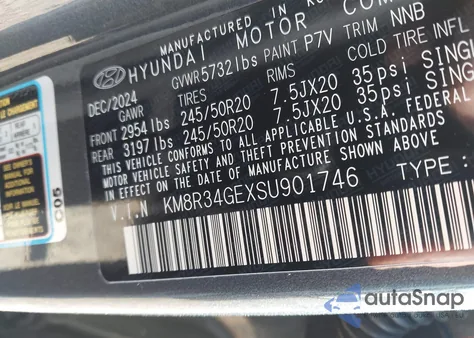2025 Hyundai Palisade Xrt from USA, damaged, VIN KM8R34GEXSU901746